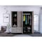 Tuhome Bolton 160 Armoire, 6 Shelves, 2 Door Cabinets, 2 Mirrors, 2 Drawers, Rod, Black/Light Gray CWZ5951 - alternate 6